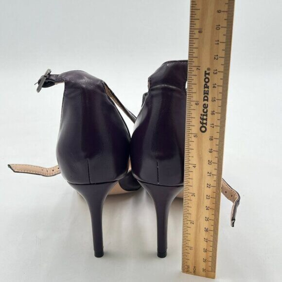FYS Dark Purple Sexy Cross Strap Stiletto High Heel Ankle Strap Pumps Pointed To - Picture 4 of 8